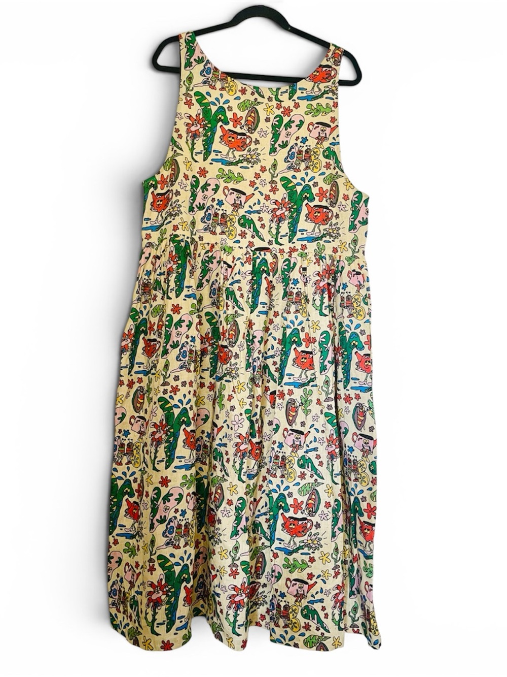 Nooworks 100% Linen “Bug Out" Sleeveless  Size 2X Maxi Dress - Picture 7 of 7